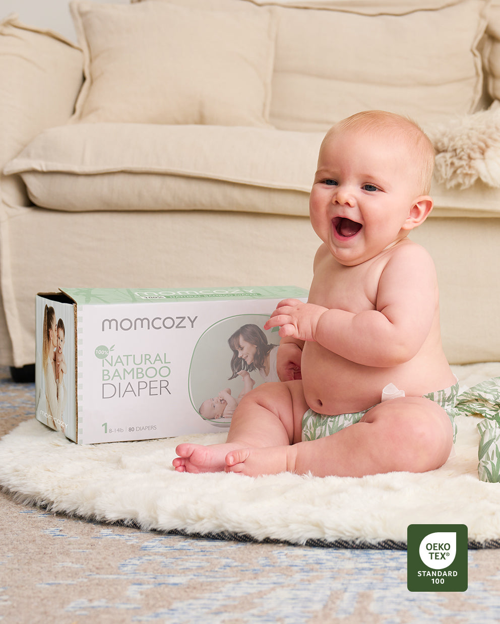 Momcozy Natural Bamboo Diaper - Naturally Antibacterial