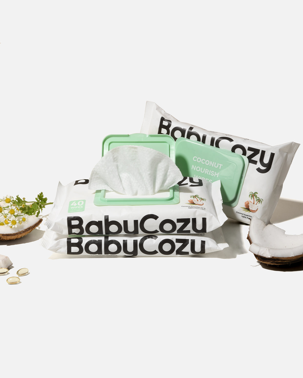 BabyCozy Coconut Nourish Wipes (6 Packs, 240 Wipes)
